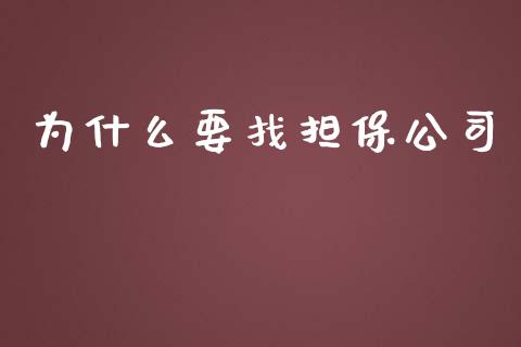 为什么要找担保公司_https://wap.hpmsj.cn_基金分析_第1张