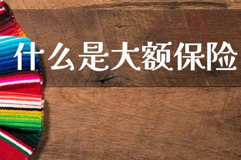 什么是大额保险_https://wap.hpmsj.cn_基金分析_第1张