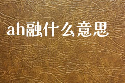 ah融什么意思_https://wap.hpmsj.cn_期货交易_第1张
