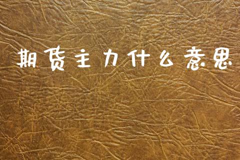 期货主力什么意思_https://wap.hpmsj.cn_金融机构_第1张