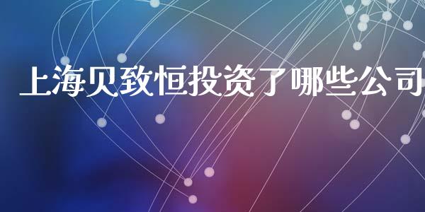 上海贝致恒投资了哪些公司_https://wap.hpmsj.cn_金融机构_第1张