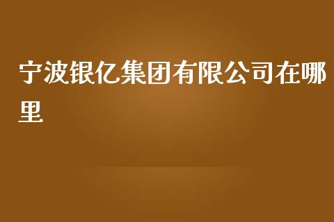 宁波银亿集团有限公司在哪里_https://wap.hpmsj.cn_财经时评_第1张