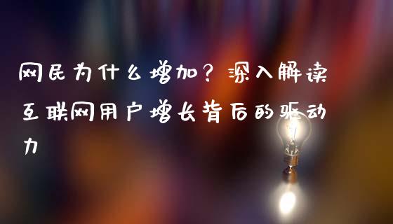 网民为什么增加？深入解读互联网用户增长背后的驱动力_https://wap.hpmsj.cn_债券投资_第1张
