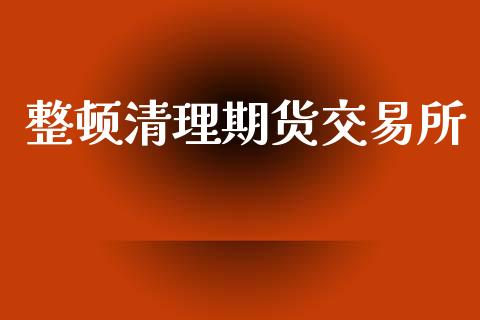整顿清理期货交易所_https://wap.hpmsj.cn_债券投资_第1张