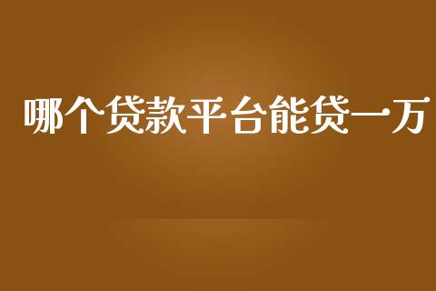 哪个贷款平台能贷一万_https://wap.hpmsj.cn_债券投资_第1张