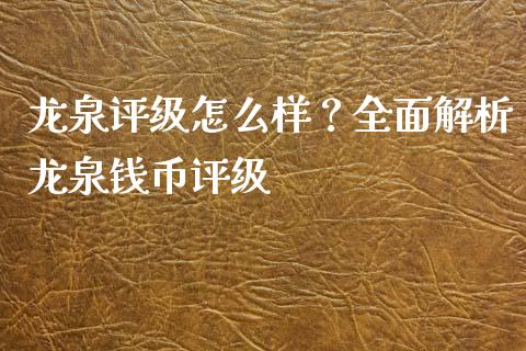 龙泉评级怎么样？全面解析龙泉钱币评级_https://wap.hpmsj.cn_财经时评_第1张