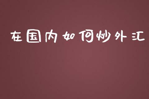 在国内如何炒外汇_https://wap.hpmsj.cn_外汇汇率_第1张