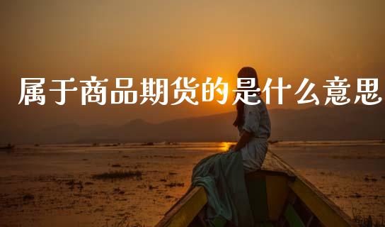 属于商品期货的是什么意思_https://wap.hpmsj.cn_债券投资_第1张